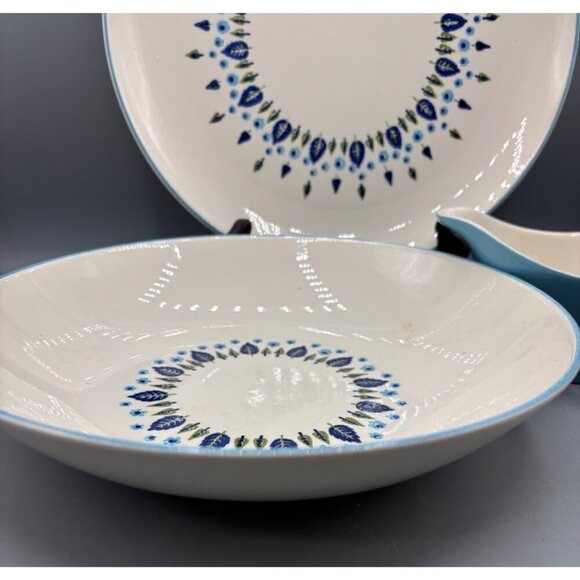 Vtg MCM Marcrest Swiss Alpine Chalet 3 Pc Platter Serving Bowl - Picture 2 of 14